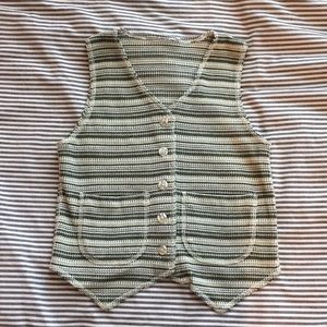 Vintage Green Striped Vest